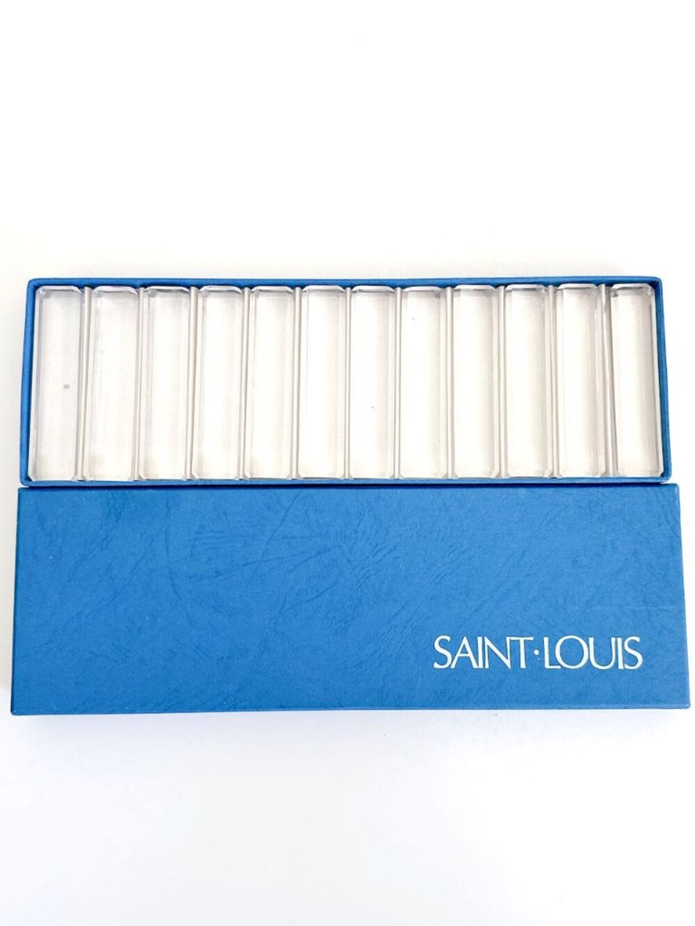 VINTAGE SAINT LOUIS CRYSTAL KNIFE RESTS BOX SET OF 12
